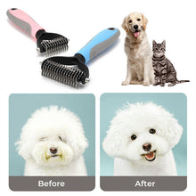 Double-Sided Pet Grooming Brush: Deshedding and Dematting Tool for Dogs & Cats