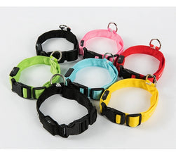 LED Nylon Pet Collar: Adjustable, Glows in the Dark, Night Safety